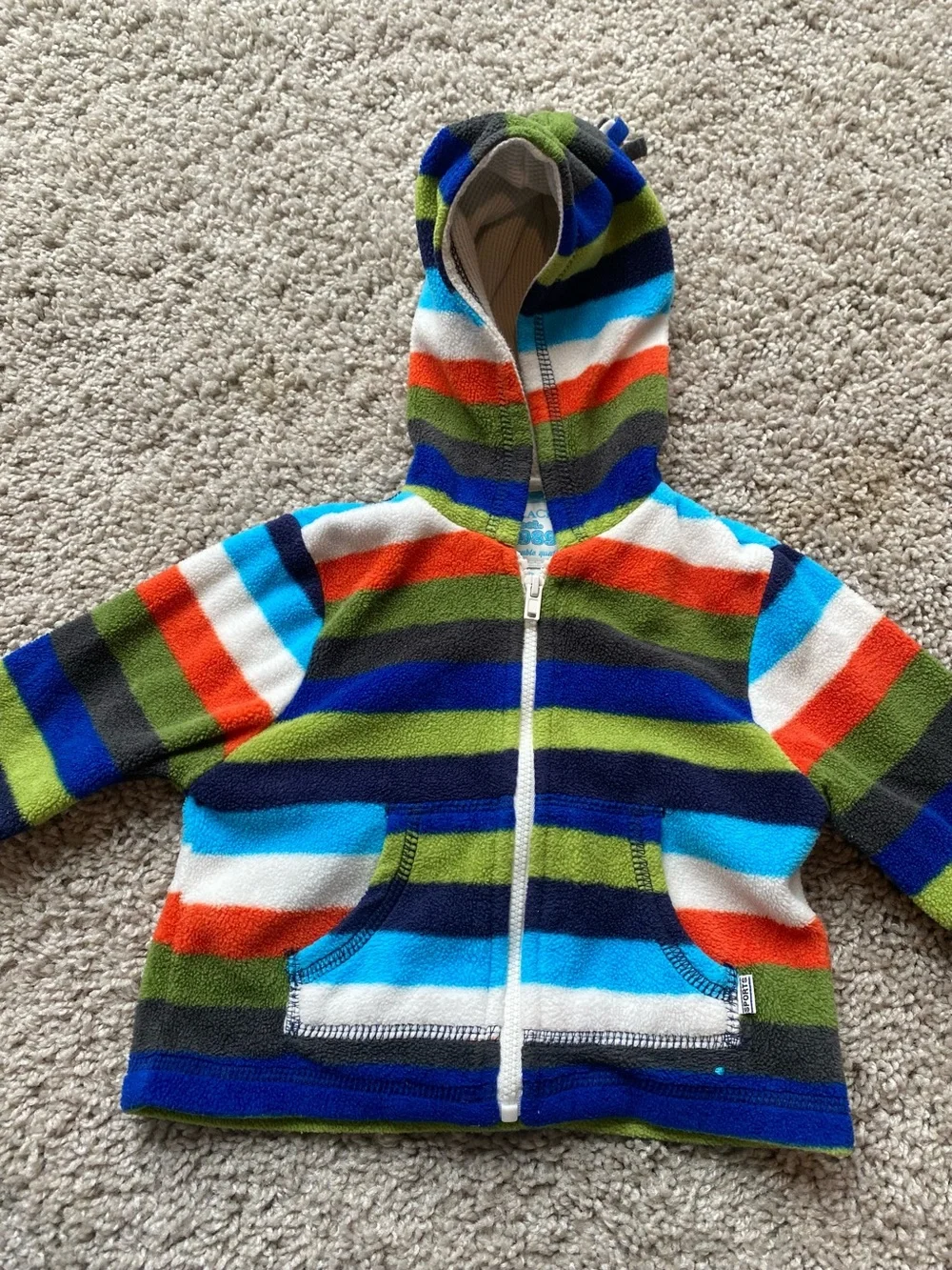 Kids Striped Hooded Zip-Up Jacket - Multicolor